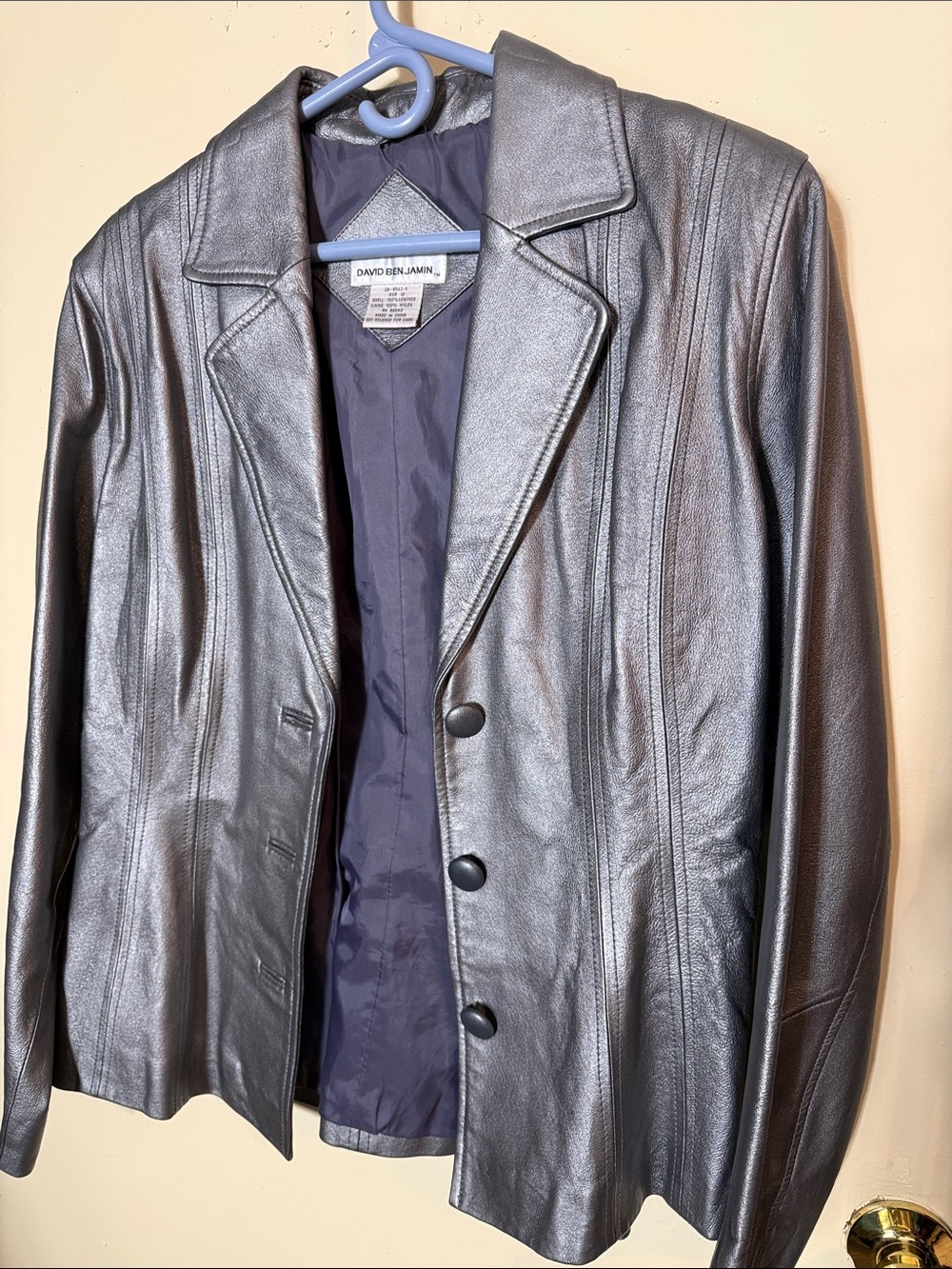 Women’s Black Leather Blazer Jacket     100 Percent Leather